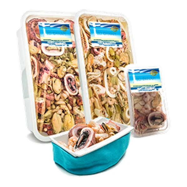 Mix de fructe de mare: caracatiță, calamar, scoici