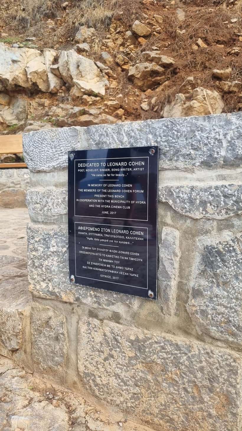 Leonard Cohen Memorial Bench