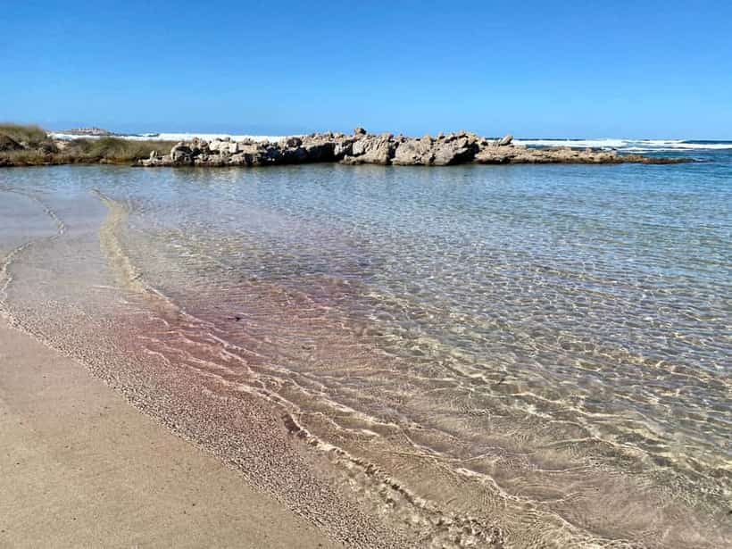 Tiny beach, pink sand