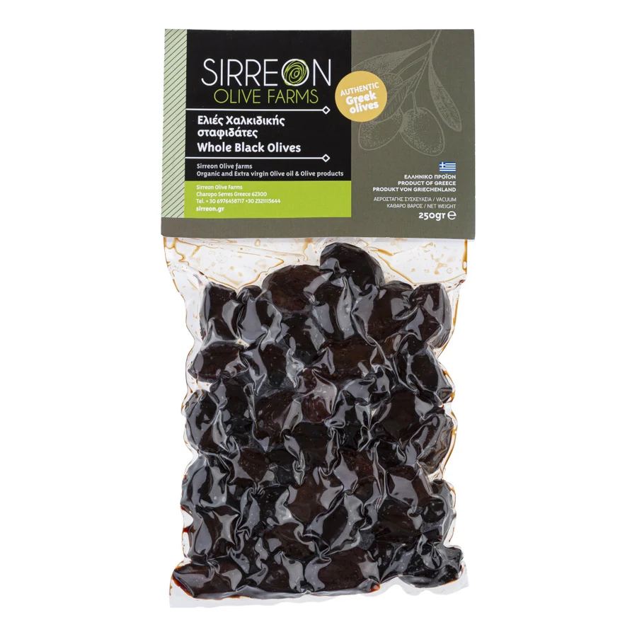 Măsline de Halkidiki stafidate Sirreon 250 g (vacuum)