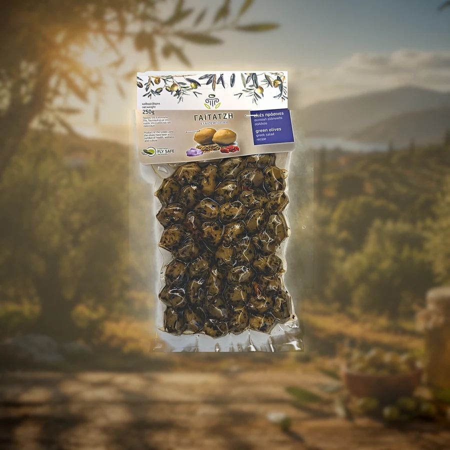 Măsline verzi cu condimente pentru salată 250 g