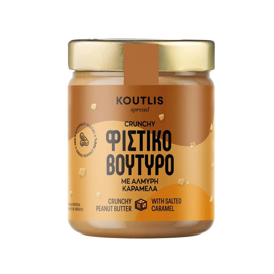 Unt de arahide crunchy cu caramel sărat și miere Koutlis 300 g