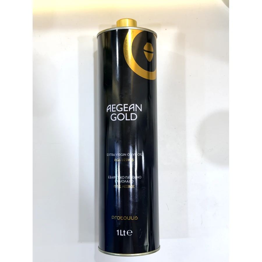 Ulei de măsline extravirgin IGP Lésvos Aegean Gold 1 L (bidon metalic)